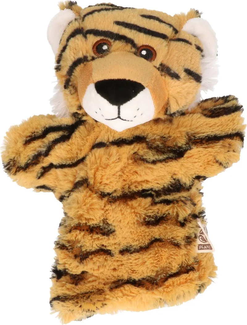 Pluche handpop - Tijger dier - poppenkast poppen - 22 cm by Nature Planet in Multicolour – product photo