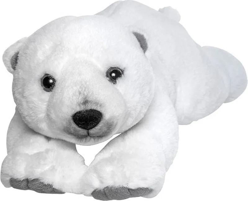 pluche IJsbeer knuffel - 40 cm - wit - ijsberen - dieren knuffels - cadeau van Nature Planet in Meerkleurig – productfoto