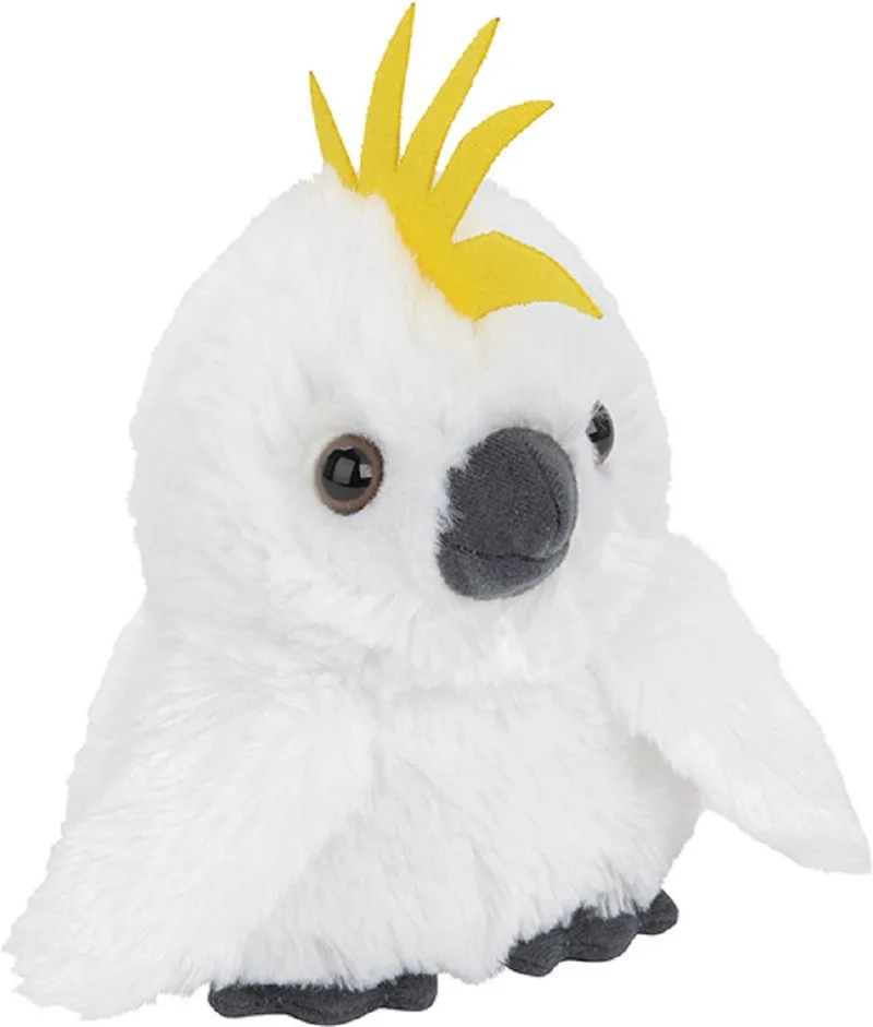 Pluche kleine Kakatoe knuffel van 13 cm - Kinderen speelgoed - Dieren knuffels cadeau - Tropische vogels fra Nature Planet i Hvid – produktbillede