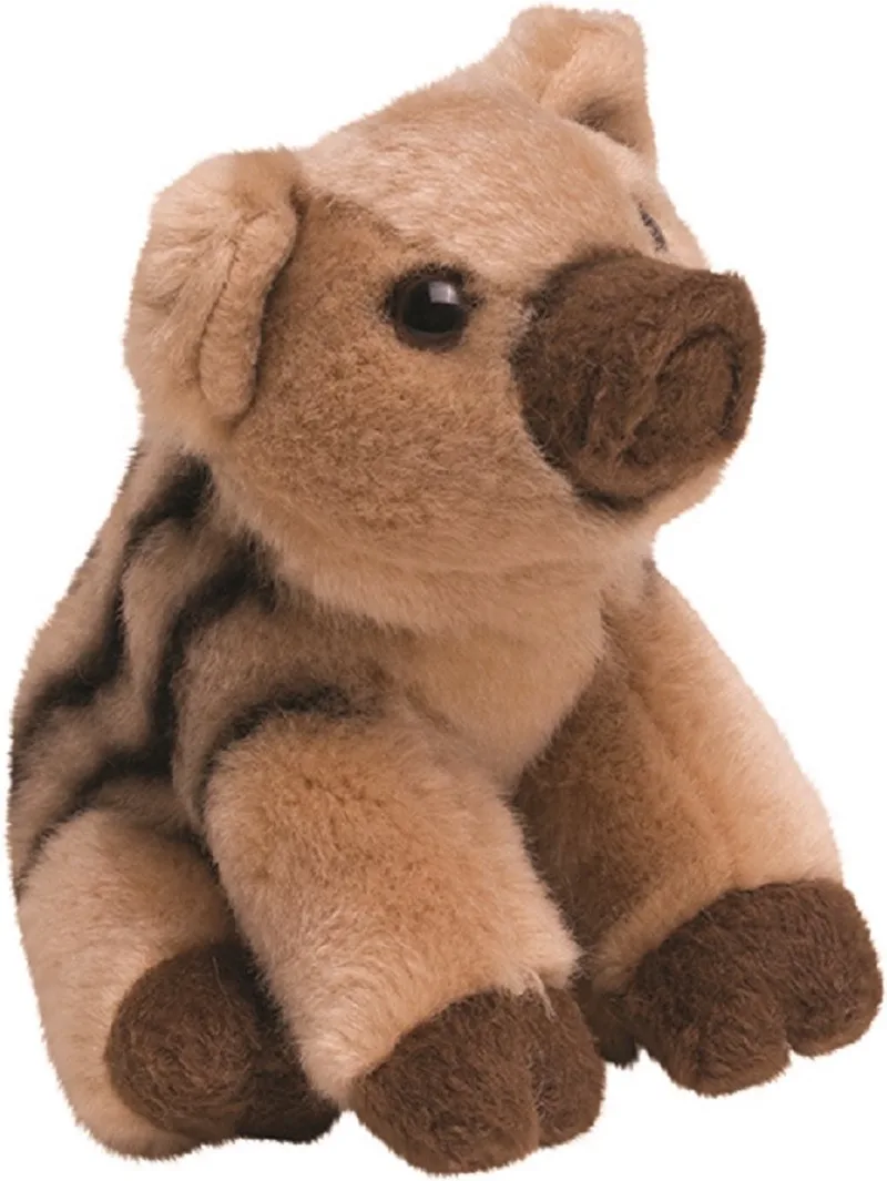 Pluche kleine Wild zwijn jong knuffel van 13 cm - Dieren speelgoed knuffels cadeau - Knuffeldieren fra Nature Planet i Flerfarvet – produktbillede