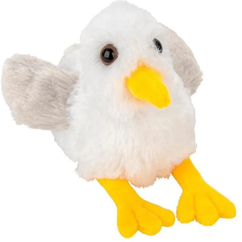 Pluche kleine zeemeeuw knuffel - van 13 cm - meeuwen - zeevogels by Nature Planet in Multicolour – product photo