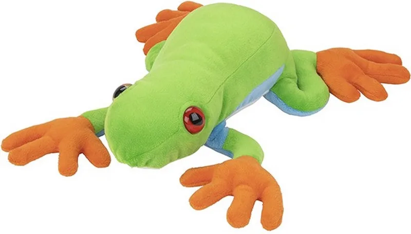 Pluche knuffel Boomkikker van 36 cm - Dieren knuffelbeesten voor kinderen of decoratie van Nature Planet in Meerkleurig – productfoto