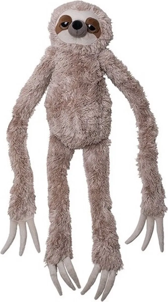 Pluche knuffel bruine luiaard - knuffeldier - 100 cm - bosdieren speelgoed van Nature Planet in Bruin – productfoto