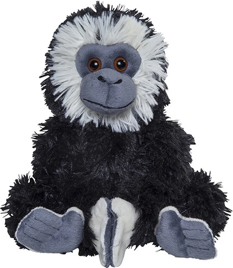 Pluche knuffel gibbon aapje zwart van 17 cm - Speelgoed knuffeldieren apen - Ophangen met klittenband handjes by Nature Planet in Multicolour – product photo