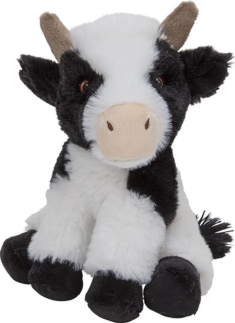 pluche knuffel Koe - 19 cm - zwart/wit - boerderij dieren knuffels de Nature Planet en Multicolore – photo produit