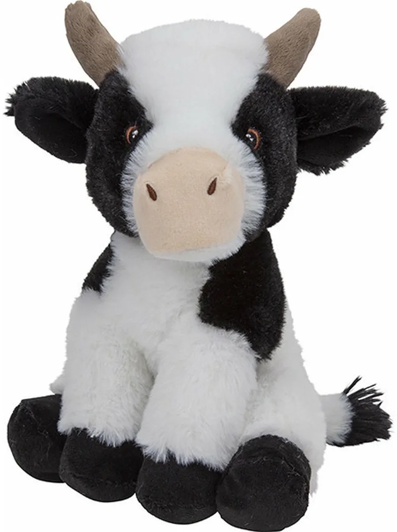 pluche knuffel Koe - 23 cm - zwart/wit - boerderij dieren knuffels van Nature Planet in Meerkleurig – productfoto