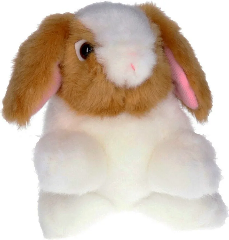 Pluche knuffel konijn bruin/wit 18 cm - Konijnen dieren knuffels från Nature Planet i Flerfärgad – produktbild