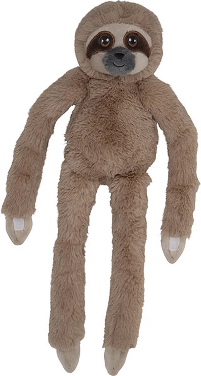 pluche knuffel Luiaard - 48 cm - bruin - dieren - hangend met klitteband handen van Nature Planet in Meerkleurig – productfoto