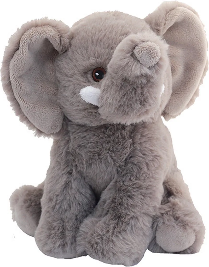 Pluche knuffel olifant - 19 cm - Savanne knuffeldieren de Nature Planet en Gris – photo produit