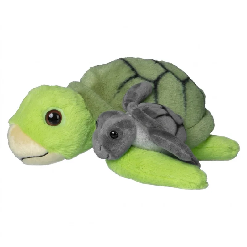 Pluche knuffel Schildpadden - zeediertjes - familie - 22 cm - knuffel cadeau van Nature Planet in Meerkleurig – productfoto