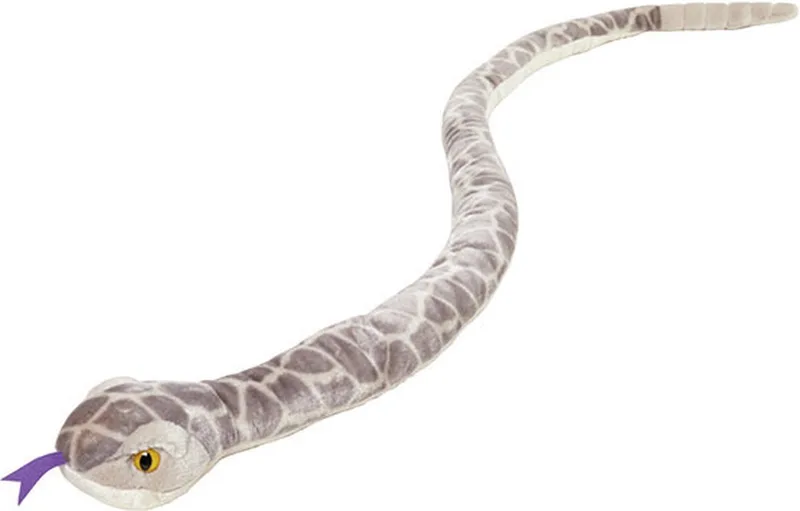 Pluche knuffel slang van 145 cm - Speelgoed knuffeldieren slangen - Amerikaanse ratelslang fra Nature Planet i Lichtbruin – produktbillede
