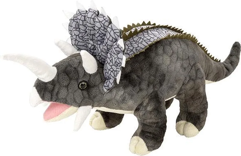 Pluche knuffel Triceratops by Nature Planet in Grey – product photo