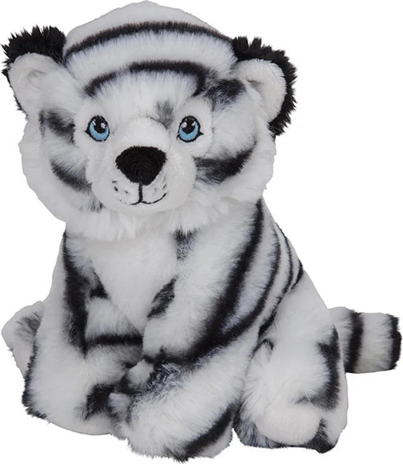 pluche knuffel witte tijger - 16 cm - wilde dieren knuffels by Nature Planet in White – product photo