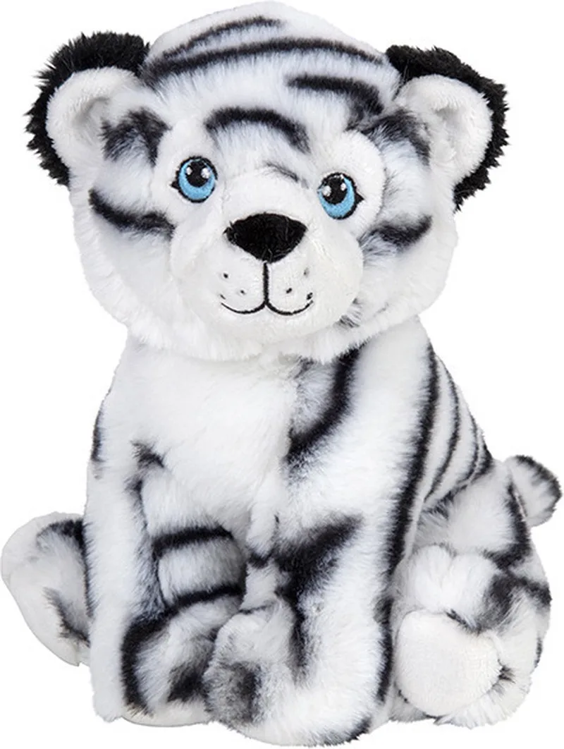 Pluche knuffel witte tijger van 19 cm - Speelgoed knuffeldieren tijgers by Nature Planet in Multicolour – product photo