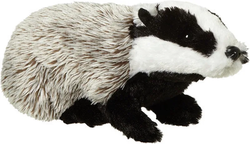pluche knuffeldier - Das - grijs/zwart - 32 cm - Bosdieren knuffels - speelgoed cadeau fra Nature Planet i Flerfarvet – produktbillede