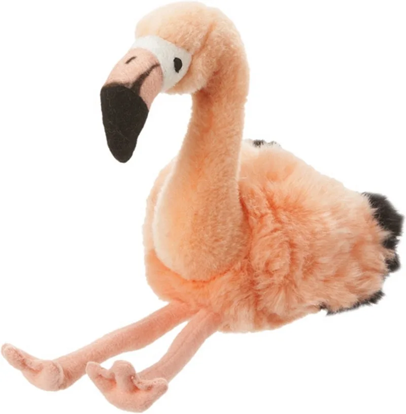 pluche knuffeldier Flamingo - 18 cm - Tropische vogels knuffels de Nature Planet en Rose – photo produit