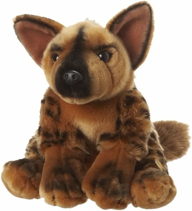 Pluche knuffeldier Hyena - 18 cm - bruin - Afrikaanse dieren knuffels van Nature Planet in Meerkleurig – productfoto
