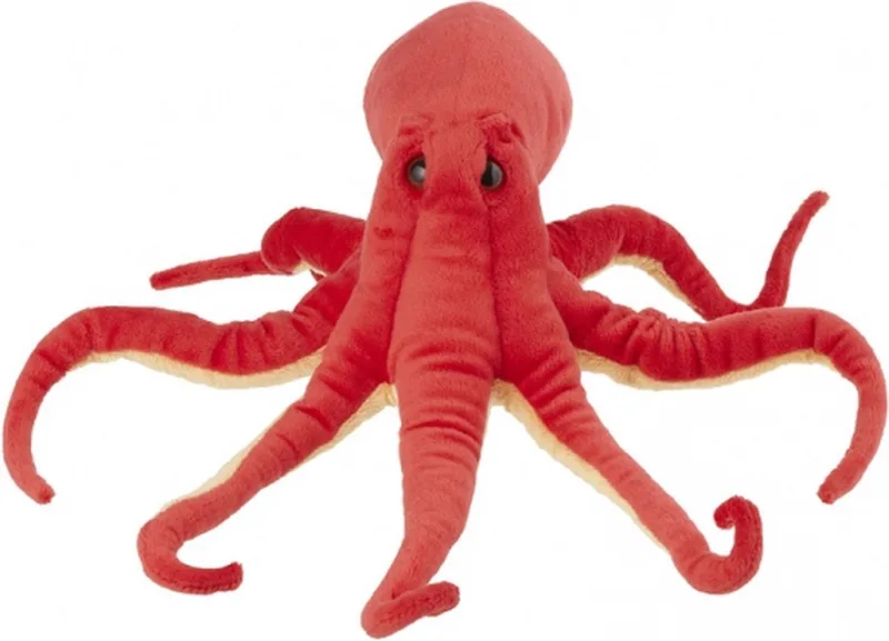 pluche knuffeldier - Octopus/Intvis - 32 cm - zeedieren de Nature Planet en Rouge – photo produit