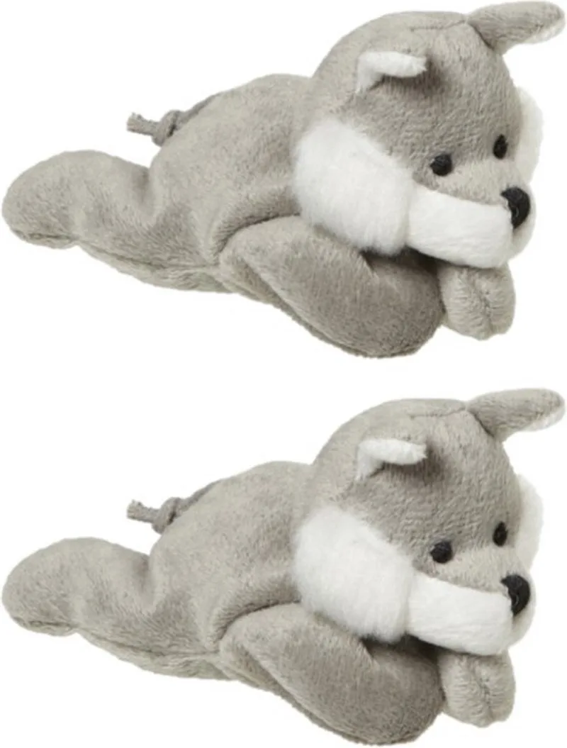 pluche knuffeldier Wolf - 2x stuks - grijs - 13 cm - Kleine wolven knuffels fra Nature Planet i Flerfarvet – produktbillede