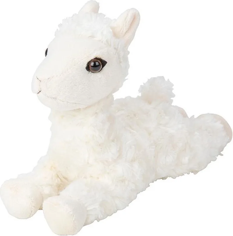 Pluche lama knuffel van 23 cm - Kinderen speelgoed - Dieren knuffels cadeau by Nature Planet in White – product photo