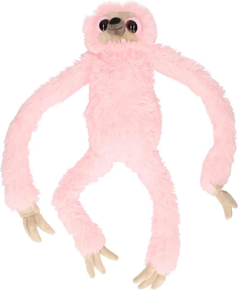 Pluche luiaard - knuffel - 60 cm - bosdieren knuffel - speelgoed van Nature Planet in Roze – productfoto