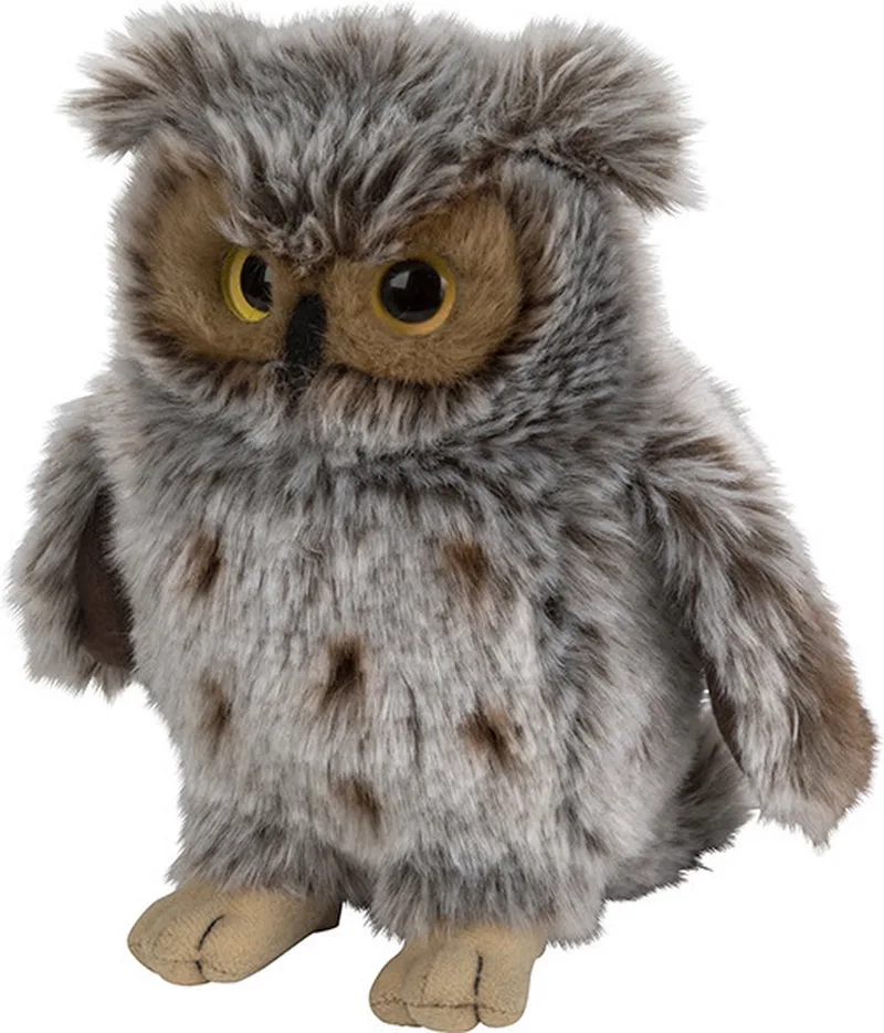 Pluche Oehoe uil knuffeldier - 18 cm - Vogels/uilen Knuffels van Nature Planet in Meerkleurig – productfoto