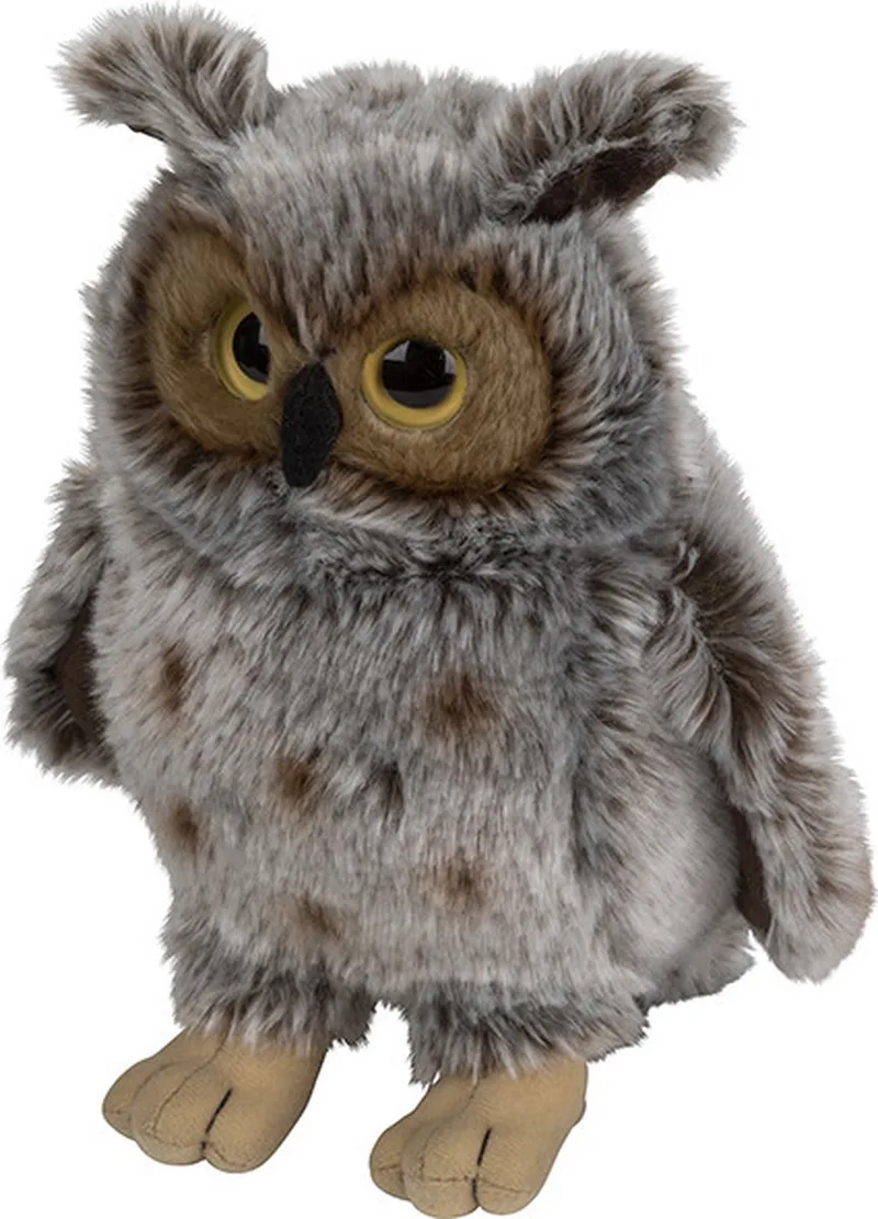 Pluche Oehoe uil - knuffeldier - 22 cm - vogels/uilen knuffels van Nature Planet in Meerkleurig – productfoto