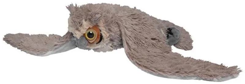 Pluche Oehoe uil - zachte pluche stof - knuffel vogel - vliegend - 40 cm van Nature Planet in Grijs – productfoto