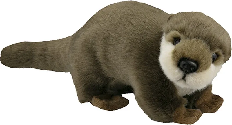 Pluche otter knuffel dier/beest - 28 cm - Rivier otters knuffels van Nature Planet in Bruin – productfoto