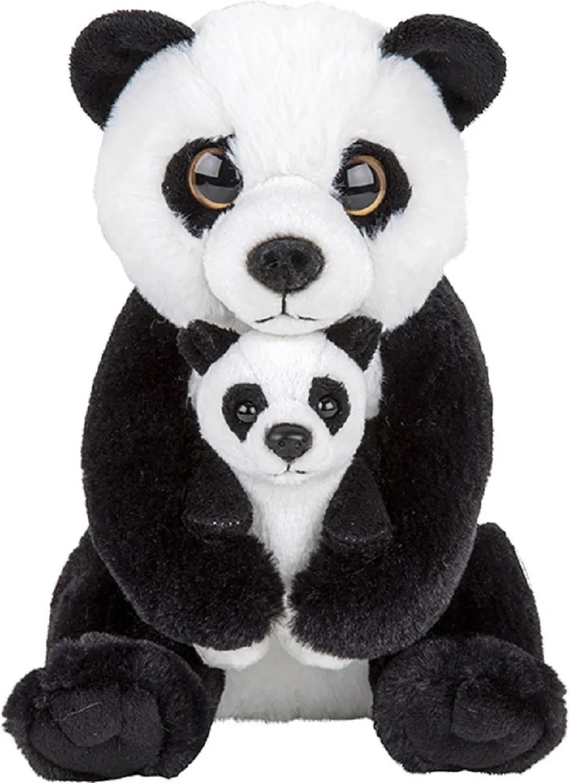 Pluche Pandabeer - met baby knuffel - pandabeer familie - moeder en jong - 22 cm von Nature Planet in Schwarz – Produktfoto