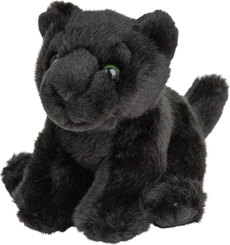 pluche panter - 15 cm - knuffeldier - panter knuffels - wilde dieren de Nature Planet en Noir – photo produit