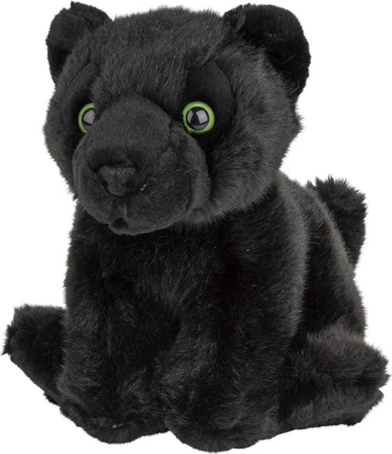 pluche panter - zwart - 18 cm - knuffeldier - panter knuffels - wilde dieren de Nature Planet en Multicolore – photo produit