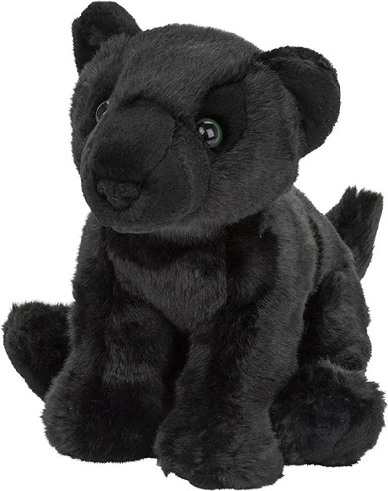 pluche panter - zwart - 22 cm - knuffeldier - panter knuffels - wilde dieren de Nature Planet en Multicolore – photo produit