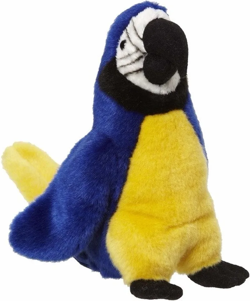 pluche papegaai knuffel - 26 cm - vogels - dieren knuffels - Cadeau från Nature Planet i Blå – produktbild