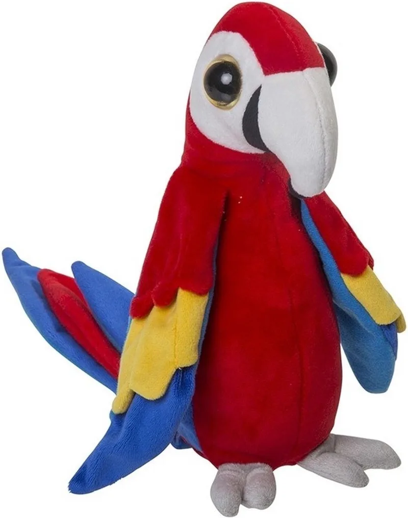 pluche papegaai knuffel - 38 cm - vogels - dieren knuffels - Cadeau från Nature Planet i Röd – produktbild