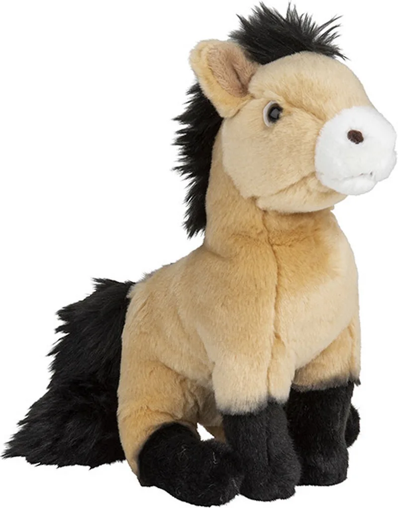 Pluche Przewalski paarden knuffeldier - lichtbruin - 18 cm - Boerderij knuffels van Nature Planet in Meerkleurig – productfoto