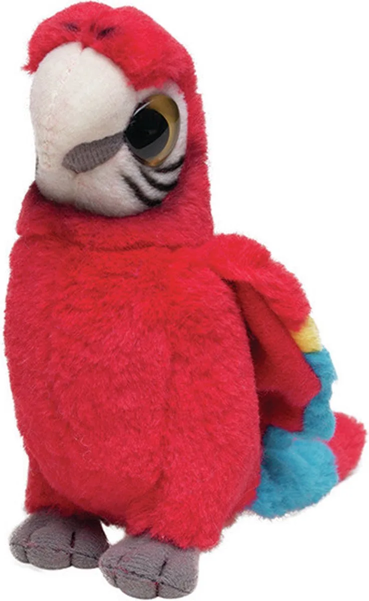 Pluche Rode Papegaai knuffeldier van 14 cm - Speelgoed dieren knuffels cadeau voor kinderen by Nature Planet in Multicolour – product photo