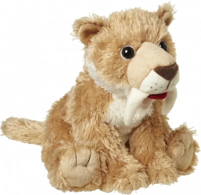 Pluche Sabeltand tijger - knuffeldier - 24 cm - wilde dieren knuffel van Nature Planet in Meerkleurig – productfoto