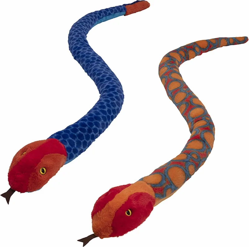 Pluche slangen knuffels - set van 2x stuks van 150 cm de Nature Planet en Multicolore – photo produit