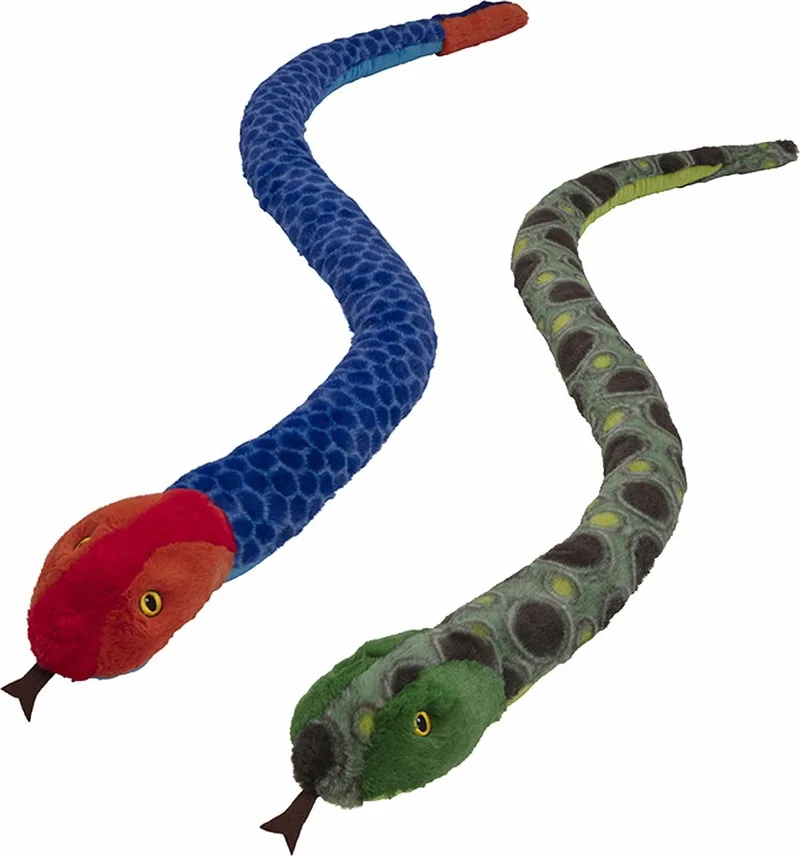 Pluche slangen knuffels - set van 2x stuks van 150 cm van Nature Planet in Meerkleurig – productfoto