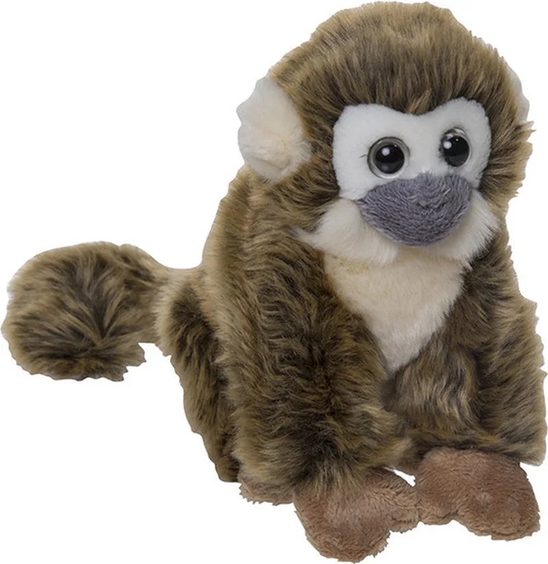 Pluche Squirrel aapje - knuffel aap - 18 cm - oerwoud knuffel thema van Nature Planet in Meerkleurig – productfoto