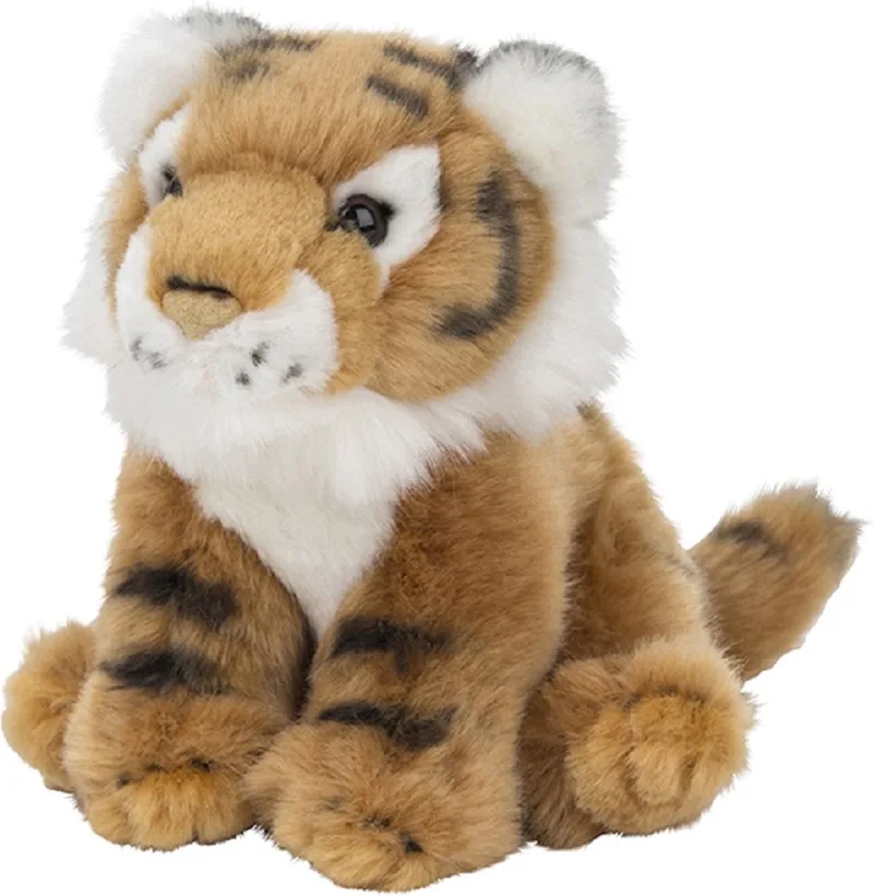 pluche tijger knuffeldier - 15 cm - bruin - Tijgers knuffels - kleine cadeautjes by Nature Planet in Multicolour – product photo