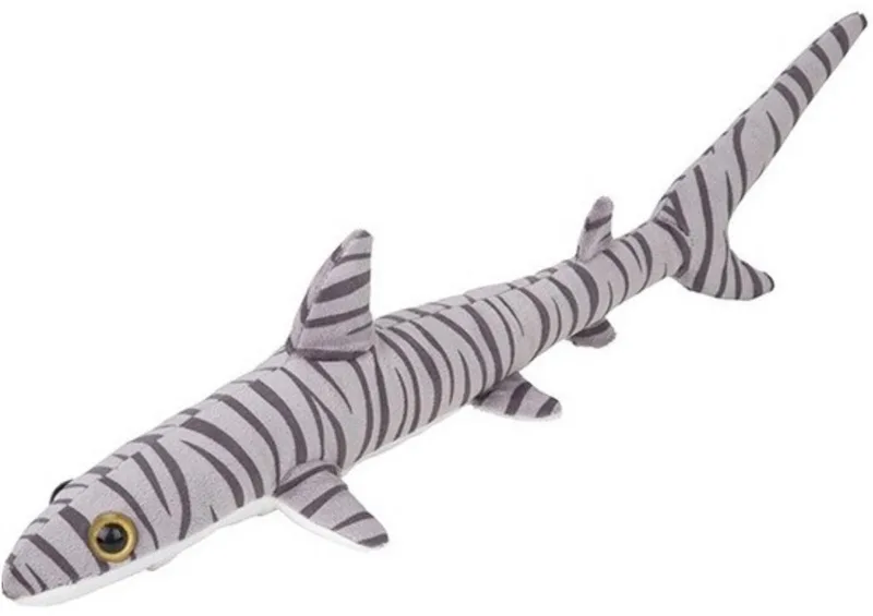 pluche tijgerhaai - gestreept - knuffel haaien - 60 cm - zeedieren van Nature Planet in Grijs – productfoto