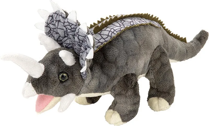 Pluche Triceratops dinosaurus - knuffeldier - 28 cm - Dino speelgoed knuffels by Nature Planet in Grey – product photo