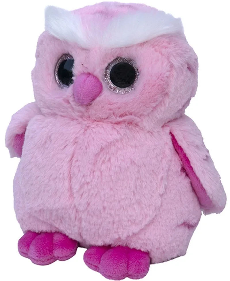 Pluche Uil 18 cm - Zacht - Knuffel van Nature Planet in Roze – productfoto