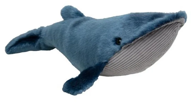 Pluche vinvis/walvis - knuffel walvis - 36 cm - zeedieren knuffel by Nature Planet in Blue – product photo
