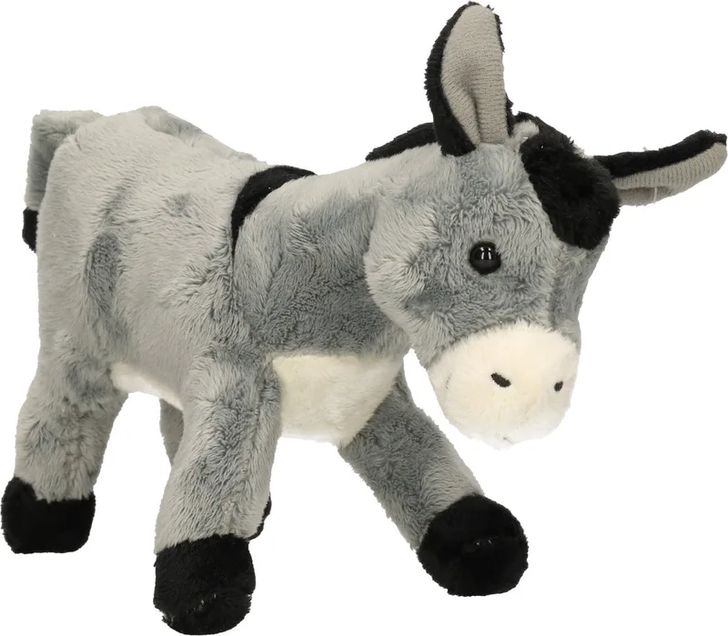Pluche wilde ezel knuffeldier van 23 cm in het grijs - Speelgoed boerderij knuffels by Nature Planet in Multicolour – product photo