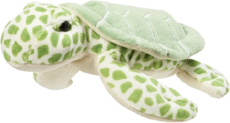 Pluche zeeschildpad knuffel - groen - 22 cm - zeedieren från Nature Planet i Flerfärgad – produktbild