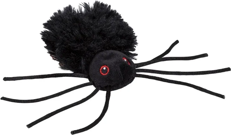 Pluche zwarte spin knuffel - 13 cm - spinnen - decoratie/speelgoed - Halloween van Nature Planet in Zwart – productfoto