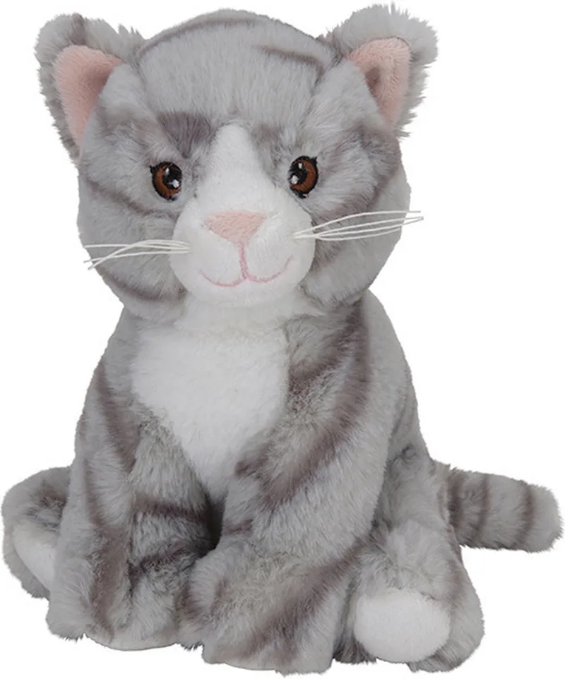 Poes/Kat - grijs - 17 cm - pluche dieren knuffels - katten by Nature Planet in Multicolour – product photo